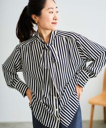 le.coeur blanc | ストライプボウタイブラウス(シャツ/ブラウス)