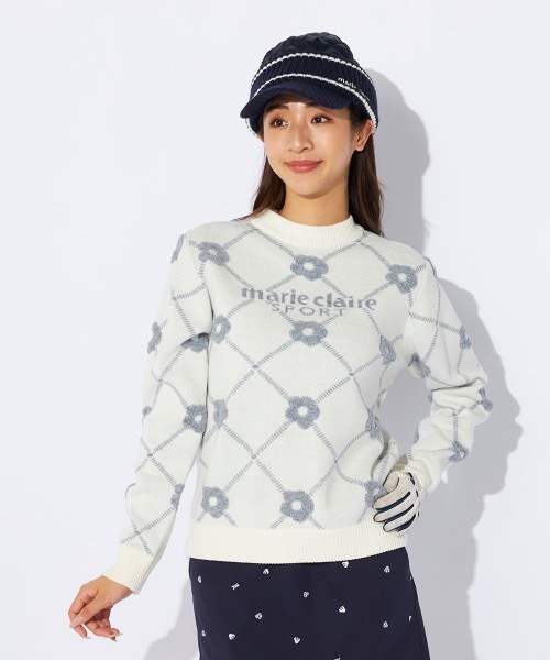 marie claire golf　マリ・クレールゴルフ　ハイネックニット　L Marie Claire ニット セーター marie claire GOLF/マリクレール