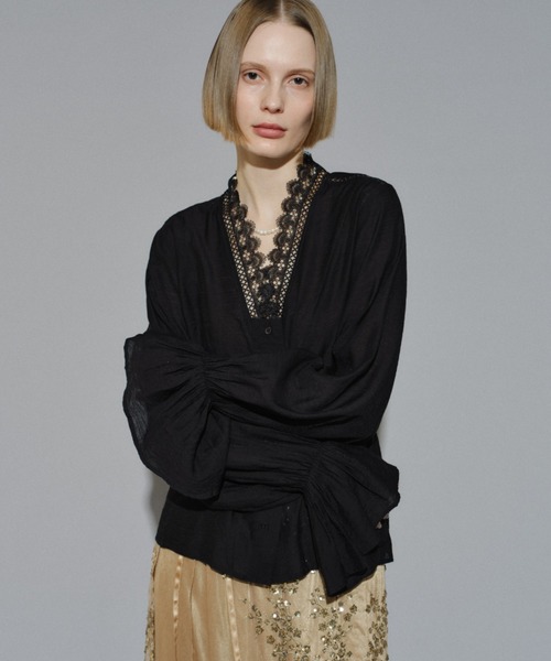 yae Lace blouse / レースブラウス 白 Lace blouse / レースブラウス（シャツ/ブラウス）｜yae（ヤエ