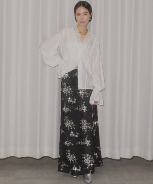 yae Lace blouse / レースブラウス 白 セール】Lace blouse / レースブラウス（シャツ/ブラウス）｜yae