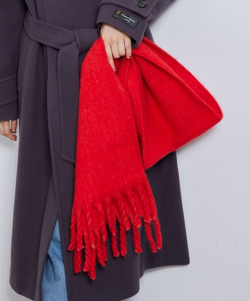 ROPE' PICNIC（ロペピクニック）の「ミックスヤーンバルキーフリンジマフラー（マフラー・レディース・レッド/ベージュ系その他/グリーン系その他・FREE）」の3枚目の写真