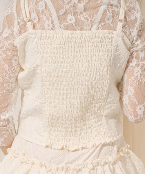 URBAN CHERRY(アーバンチェリー)の「【リボンふくれジャガード】フロントビッグリボンビスチェ(キャミソール・キッズ・アイボリー・110cm/120cm/130cm/140cm/150cm)」の12枚目の写真