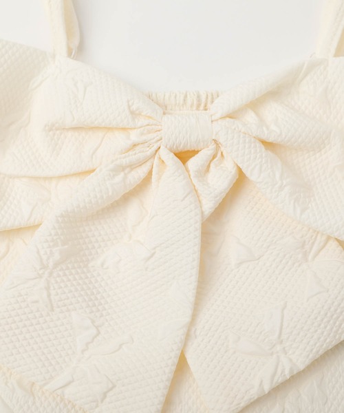 URBAN CHERRY(アーバンチェリー)の「【リボンふくれジャガード】フロントビッグリボンビスチェ(キャミソール・キッズ・アイボリー・110cm/120cm/130cm/140cm/150cm)」の16枚目の写真