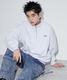 WEGO | WEGO/【24年秋冬新作】ワンポイントハーフジッププルオーバー(スウェット)