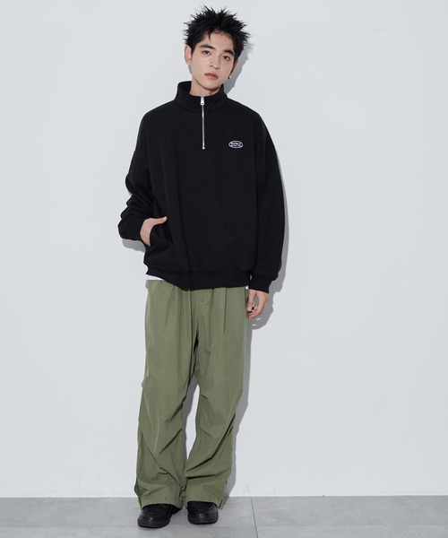 WEGO(ウィゴー)の「WEGO/ワンポイントハーフジッププルオーバー(スウェット・メンズ・ブラック/アッシュグレー/ホワイト・MEDIUM/LARGE)」の9枚目の写真