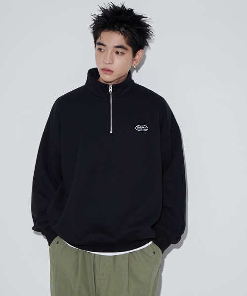 WEGO(ウィゴー)の「WEGO/ワンポイントハーフジッププルオーバー(スウェット・メンズ・ブラック/アッシュグレー/ホワイト・MEDIUM/LARGE)」の15枚目の写真