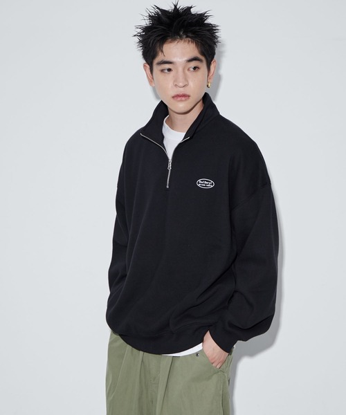 WEGO(ウィゴー)の「WEGO/ワンポイントハーフジッププルオーバー(スウェット・メンズ・ブラック/アッシュグレー/ホワイト・MEDIUM/LARGE)」の18枚目の写真