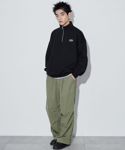 WEGO(ウィゴー)の「WEGO/ワンポイントハーフジッププルオーバー(スウェット・メンズ・ブラック/アッシュグレー/ホワイト・MEDIUM/LARGE)」の19枚目の写真