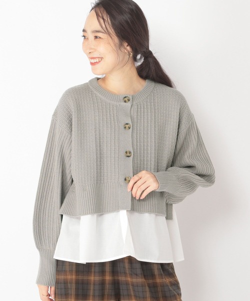 セール】7ゲージレイヤードヘム2WAYカーディガン（カーディガン/ボレロ