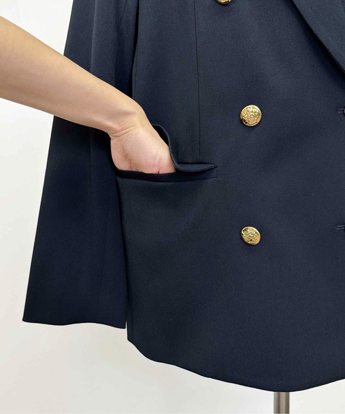 PICCIN(ピッチン)の「【セットアップ可能】ツイルストレッチダブルジャケット(スーツジャケット・レディース・ネイビー/グレー・M)」の20枚目の写真