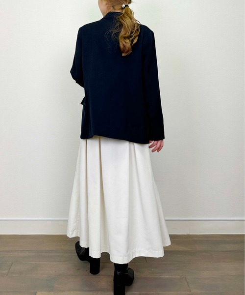PICCIN(ピッチン)の「【セットアップ可能】ツイルストレッチダブルジャケット(スーツジャケット・レディース・ネイビー/グレー・M)」の16枚目の写真