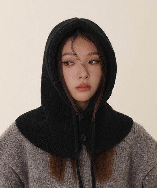 SAISON DE PAPILLON(セゾンドパピヨン)の「2wayニットフードウォーマー(マフラー・レディース・アイボリー/ブラック/ベージュ/チャコール・フリー)」の3枚目の写真