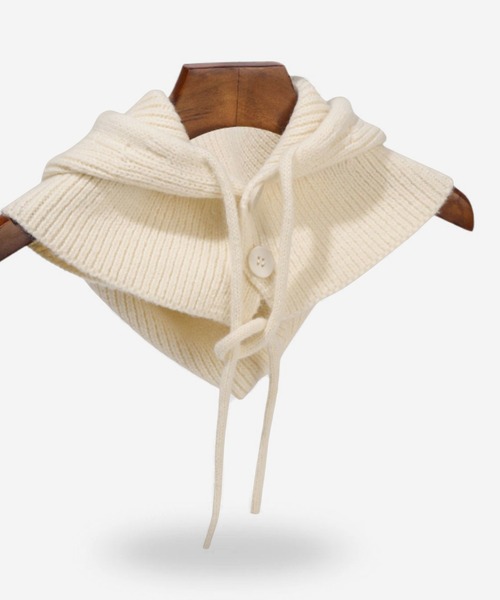 SAISON DE PAPILLON(セゾンドパピヨン)の「2wayニットフードウォーマー(マフラー・レディース・アイボリー/ブラック/ベージュ/チャコール・フリー)」の5枚目の写真