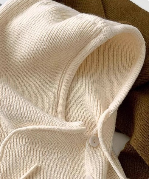 SAISON DE PAPILLON(セゾンドパピヨン)の「2wayニットフードウォーマー(マフラー・レディース・アイボリー/ブラック/ベージュ/チャコール・フリー)」の7枚目の写真