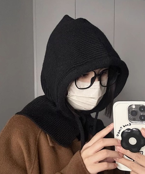 SAISON DE PAPILLON(セゾンドパピヨン)の「2wayニットフードウォーマー(マフラー・レディース・アイボリー/ブラック/ベージュ/チャコール・フリー)」の12枚目の写真