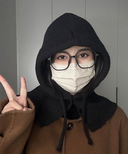 SAISON DE PAPILLON(セゾンドパピヨン)の「2wayニットフードウォーマー(マフラー・レディース・アイボリー/ブラック/ベージュ/チャコール・フリー)」の13枚目の写真