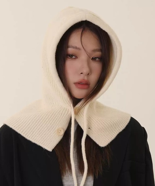 SAISON DE PAPILLON(セゾンドパピヨン)の「2wayニットフードウォーマー(マフラー・レディース・アイボリー/ブラック/ベージュ/チャコール・フリー)」の16枚目の写真