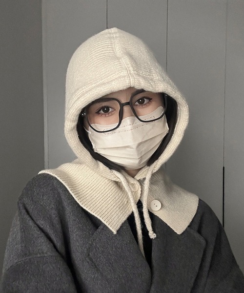 SAISON DE PAPILLON(セゾンドパピヨン)の「2wayニットフードウォーマー(マフラー・レディース・アイボリー/ブラック/ベージュ/チャコール・フリー)」の17枚目の写真