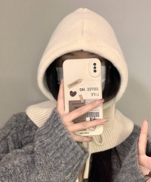 SAISON DE PAPILLON(セゾンドパピヨン)の「2wayニットフードウォーマー(マフラー・レディース・アイボリー/ブラック/ベージュ/チャコール・フリー)」の18枚目の写真