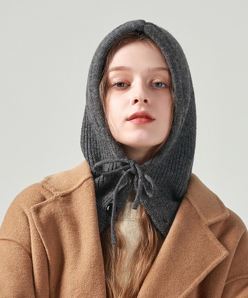 SAISON DE PAPILLON(セゾンドパピヨン)の「2wayニットフードウォーマー(マフラー・レディース・アイボリー/ブラック/ベージュ/チャコール・フリー)」の20枚目の写真