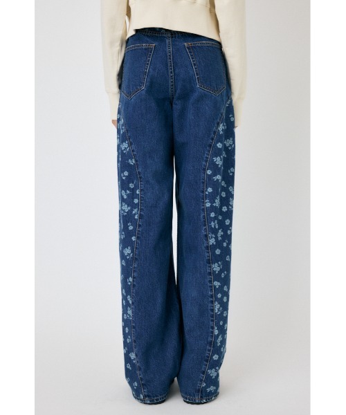 MOUSSY（マウジー）の「FLORAL WIDE STRAIGHT（デニムパンツ・レディース・ブルー/ライトブルー・0/1/2）」の10枚目の写真