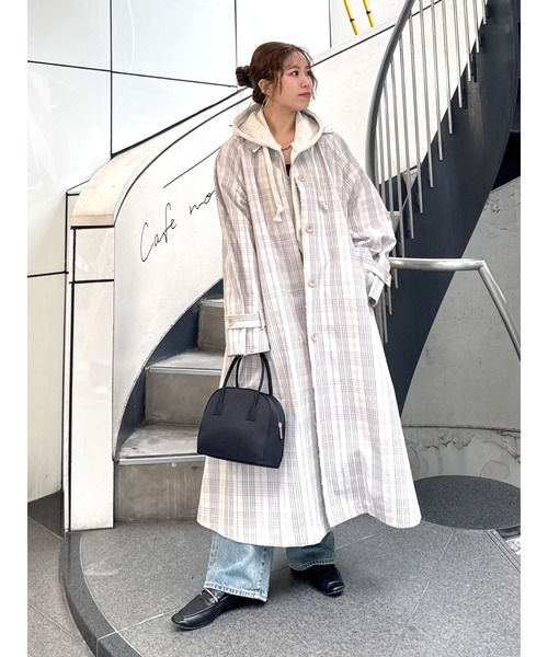 Ungrid（アングリッド）の「カットオフステンカラーコート（ステンカラーコート・レディース・イエロー/その他1/アイボリー・SMALL/MEDIUM）」の3枚目の写真