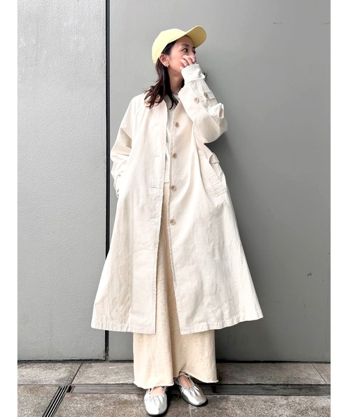 Ungrid（アングリッド）の「カットオフステンカラーコート（ステンカラーコート・レディース・イエロー/その他1/アイボリー・SMALL/MEDIUM）」の2枚目の写真