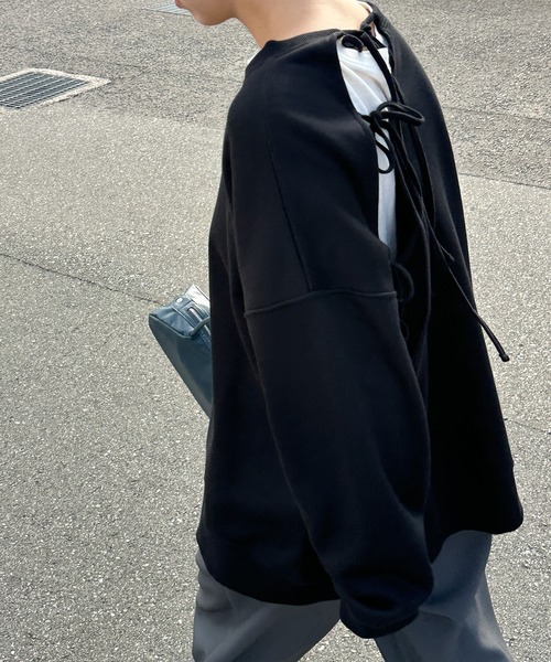 select MOCA（セレクトモカ）の「バックリボンスウェットトップス（スウェット・レディース・ベージュ/ブラック・FREE）」の13枚目の写真