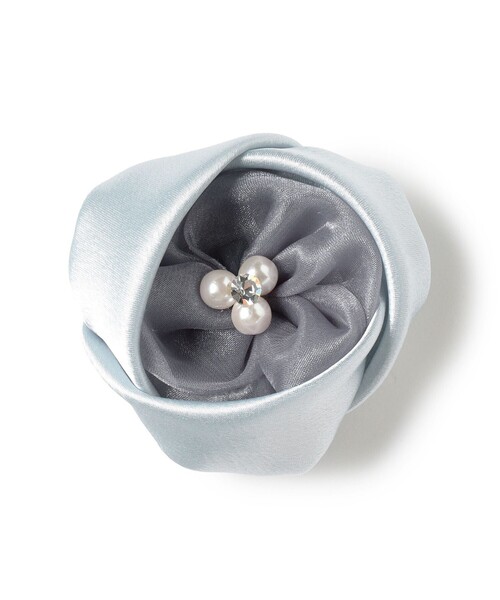 B:MING by BEAMS（ビーミングバイビームス）の「ピンレス フラワー コサージュ（ブローチ/コサージュ・レディース・ライトグレー/ネイビー・ONE SIZE）」の3枚目の写真