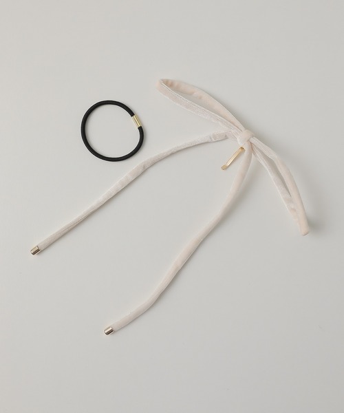 Monocoro toppi（モノコロトッピ）の「ベロア ビックタイトリボン ヘアカフ ヘアゴム（その他ヘアアクセサリー・レディース・ブラウン/アイボリー/ブラック/グレー・フリー）」の18枚目の写真