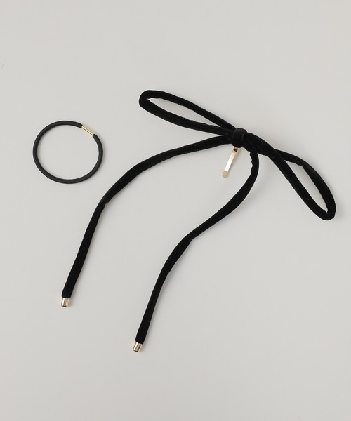 Monocoro toppi（モノコロトッピ）の「ベロア ビックタイトリボン ヘアカフ ヘアゴム（その他ヘアアクセサリー・レディース・ブラウン/アイボリー/ブラック/グレー・フリー）」の20枚目の写真