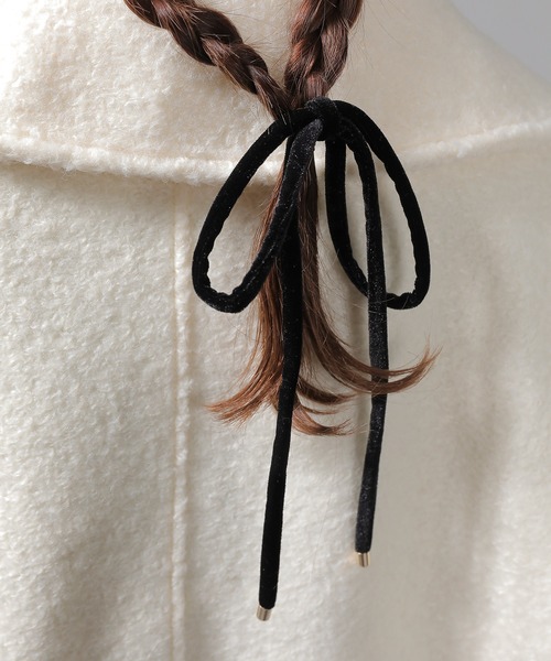 Monocoro toppi（モノコロトッピ）の「ベロア ビックタイトリボン ヘアカフ ヘアゴム（その他ヘアアクセサリー・レディース・ブラウン/アイボリー/ブラック/グレー・フリー）」の9枚目の写真