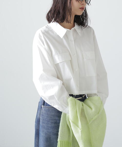 FREE'S MART（フリーズマート）の「ビッグポケットショート丈シャツ（シャツ/ブラウス・レディース・ブルー/ホワイト/ブラウン系その他・FREE）」の9枚目の写真