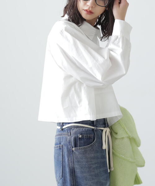 FREE'S MART（フリーズマート）の「ビッグポケットショート丈シャツ（シャツ/ブラウス・レディース・ブルー/ホワイト/ブラウン系その他・FREE）」の8枚目の写真