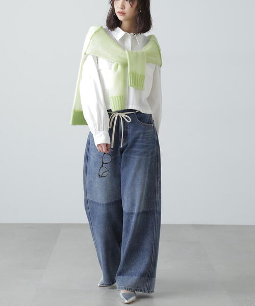 FREE'S MART（フリーズマート）の「ビッグポケットショート丈シャツ（シャツ/ブラウス・レディース・ブルー/ホワイト/ブラウン系その他・FREE）」の4枚目の写真