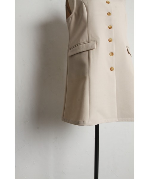 ジレ ベスト レディース 秋 冬 デザインシーム ボタン 楽天市場】＼SALE50%OFF／ジレ ベスト レディース 秋 冬