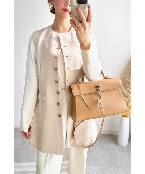 【ZOZO限定】ボタンデザインフレアジレ（ベスト）｜&. NOSTALGIA（アンドドットノスタルジア）