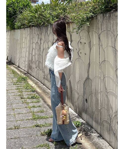 MERCURYDUO（マーキュリーデュオ）の「パールデニムパンツ（デニム