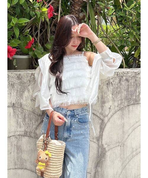 MERCURYDUO（マーキュリーデュオ）の「パールデニムパンツ（デニム