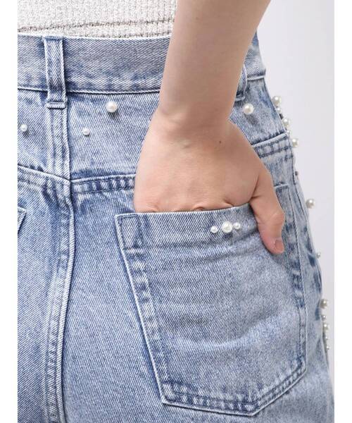 MERCURYDUO（マーキュリーデュオ）の「パールデニムパンツ（デニム