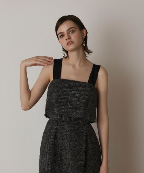 GRACE CONTINENTAL（グレースコンチネンタル）の「カットジャガードサロペット（サロペット/オーバーオール・レディース・グレー/ブラック・38/36）」の7枚目の写真