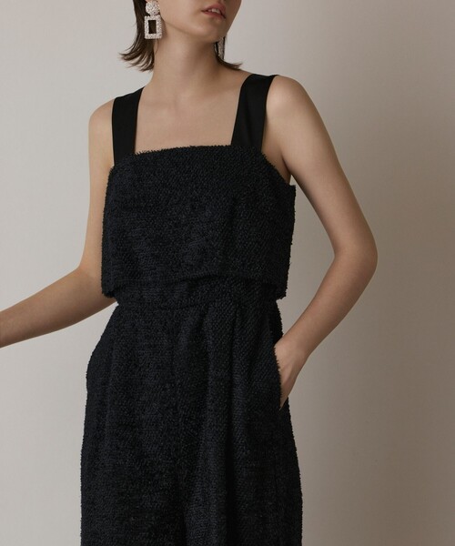 GRACE CONTINENTAL（グレースコンチネンタル）の「カットジャガードサロペット（サロペット/オーバーオール・レディース・グレー/ブラック・38/36）」の4枚目の写真