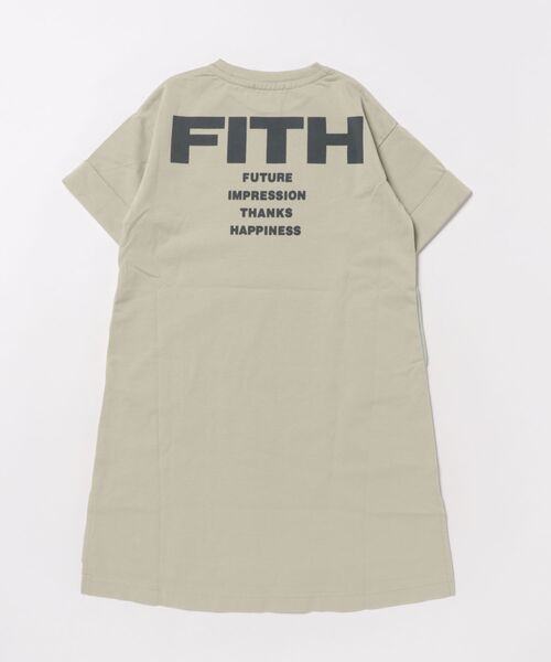 FITH(フィス)の「Smooth Cotton Jersey and Back Logo Dress(ドレス・キッズ・チャコールグレー/グリーン・120/110)」の4枚目の写真