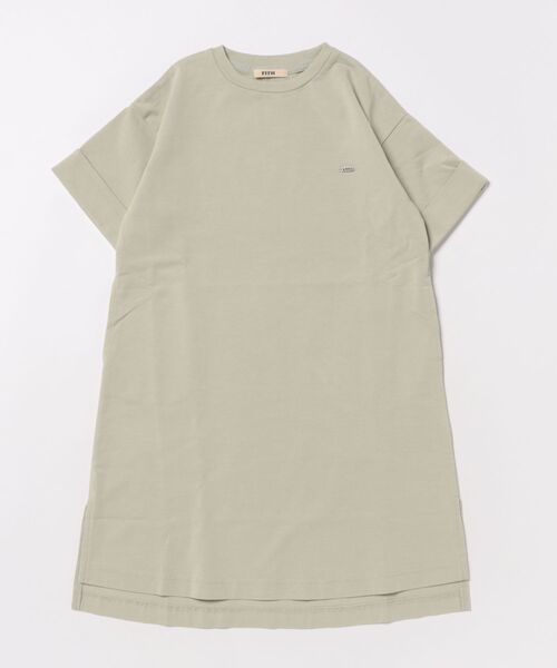 FITH(フィス)の「Smooth Cotton Jersey and Back Logo Dress(ドレス・キッズ・チャコールグレー/グリーン・120/110)」の3枚目の写真