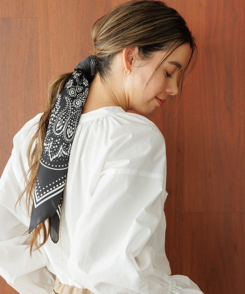 BAYFLOW（ベイフロー）の「[オケージョン・セレモニー対応]キャンディースリーブブラウス（シャツ/ブラウス・レディース・サックスブルー/オフホワイト・FREE）」の10枚目の写真