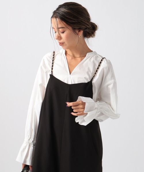 BAYFLOW（ベイフロー）の「[オケージョン・セレモニー対応]キャンディースリーブブラウス（シャツ/ブラウス・レディース・サックスブルー/オフホワイト・FREE）」の14枚目の写真