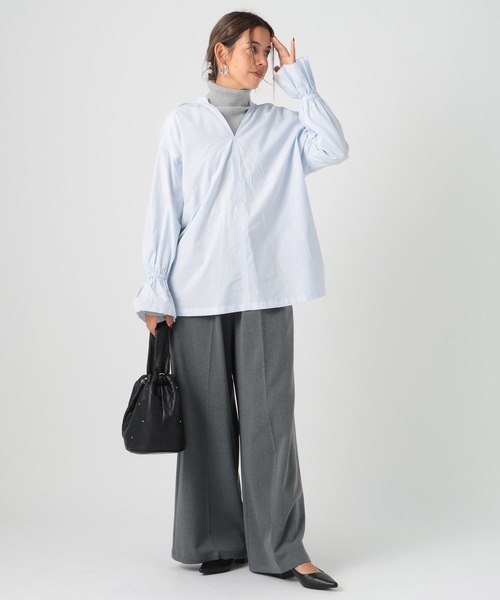 BAYFLOW（ベイフロー）の「[オケージョン・セレモニー対応]キャンディースリーブブラウス（シャツ/ブラウス・レディース・サックスブルー/オフホワイト・FREE）」の22枚目の写真