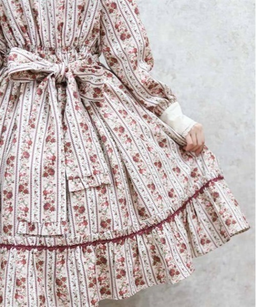 axes ストライプローズ柄ワンピース ストライプローズ柄ワンピース | 衣料 | axes femme online shop
