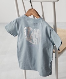 devirock（デビロック）の「綿100％ デビラボ×【きらっとメタリック】 ガールズ BOXシルエット プリント半袖Tシャツ（Tシャツ/カットソー）」