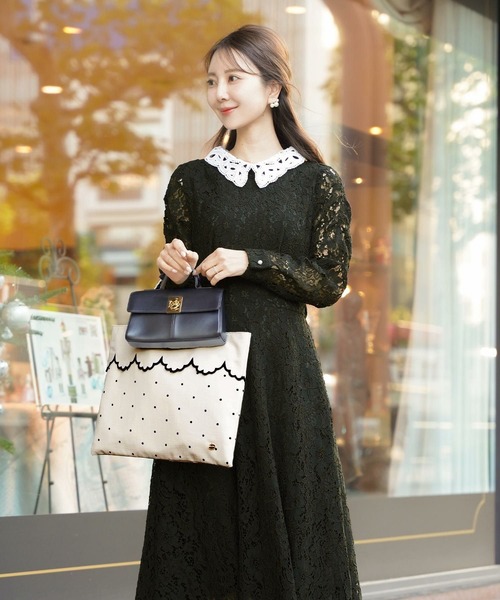 ドット スカラップ サブバッグ le reve vaniller（エコバッグ/サブ